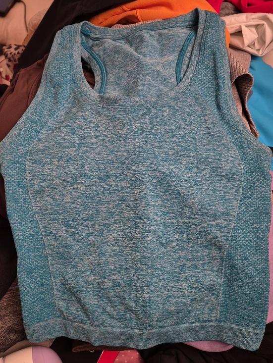 Sweaty Betty Tops - Sweaty Betty Teal Heathered Racerback Tank Top